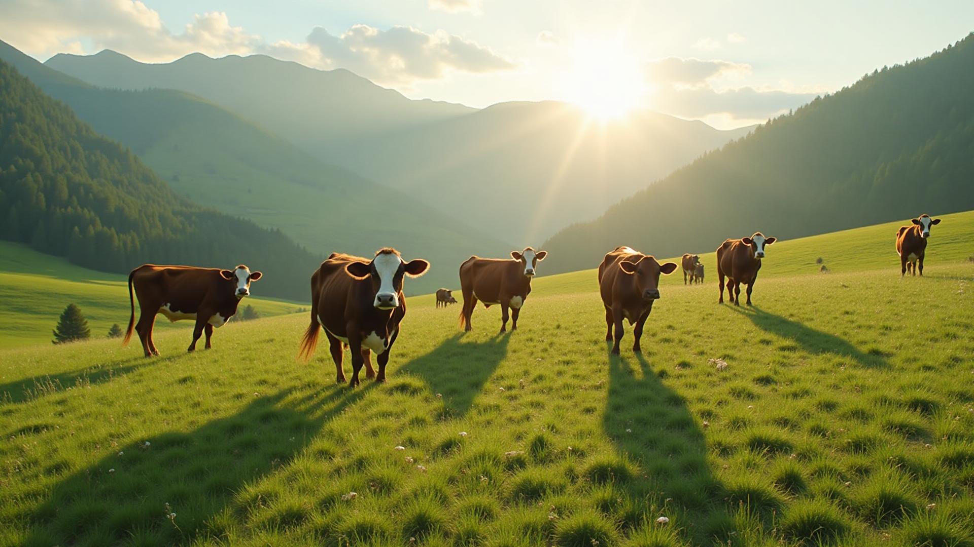 Pastoral landscape with dairy cows
